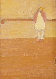 Alan Lambirth (b.1959), 'Little girl', unsigned, label verso, impasto oil on board, 15 x 10cm, gilt frame